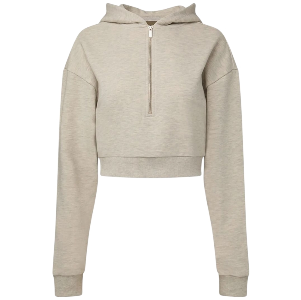 REVOLVE WeWoreWhat Size Medium Cropped Half Zip‎ Hoodie Heather Grey NWT - Picture 5 of 10